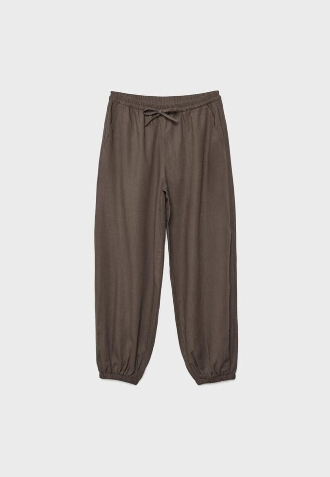 Pantalones sarouel con efecto lino Pantalones sarouel con efecto lino