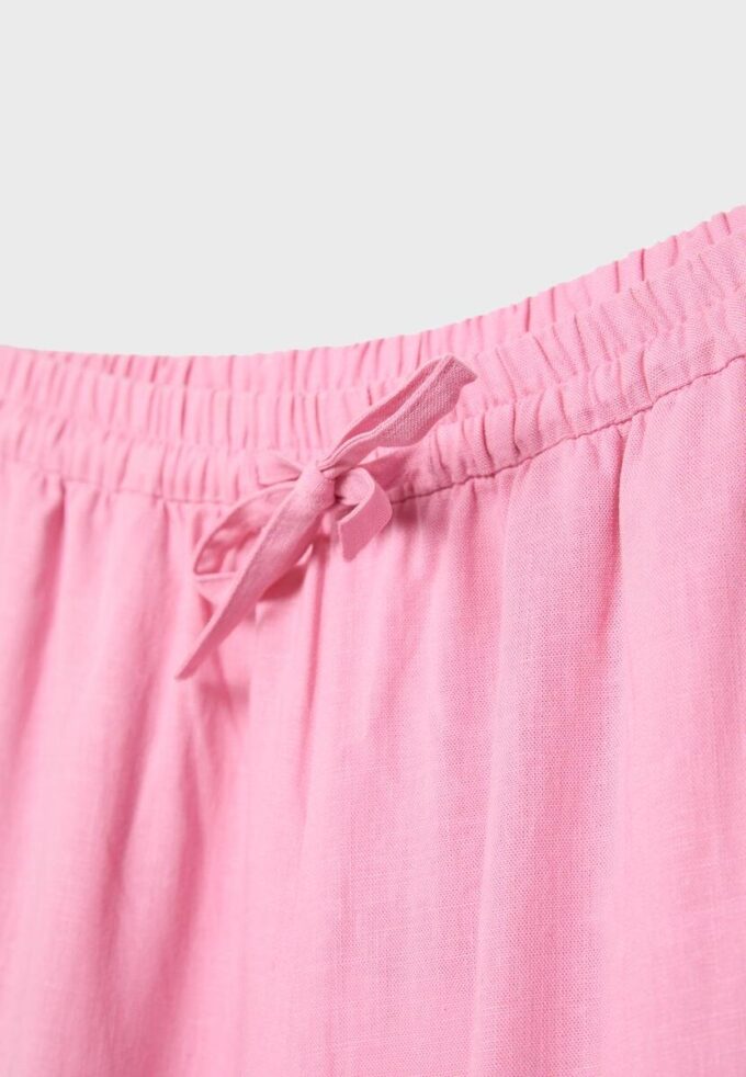 Pantalones sarouel con efecto lino Pantalones sarouel con efecto lino