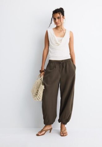 Pantalones sarouel de lyocell