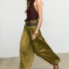 Pantalones sarouel de satén con cinturón Pantalones sarouel de satén con cinturón