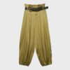 Pantalones sarouel de satén con cinturón Pantalones sarouel de satén con cinturón