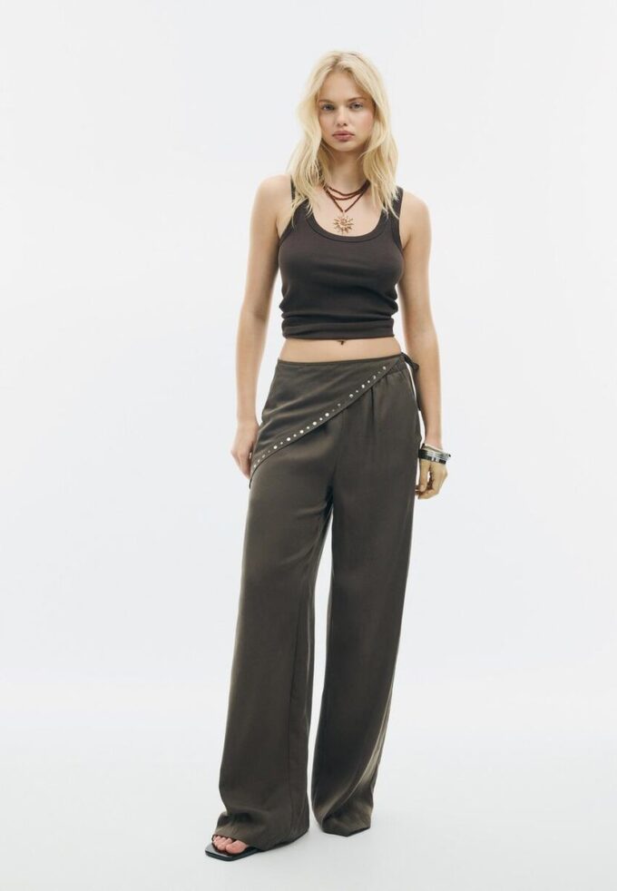 Pantalones tipo bufanda de lyocell Pantalones tipo bufanda de lyocell