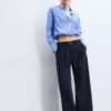 Pantalones Wide Leg con detalle de hebilla Pantalones Wide Leg con detalle de hebilla