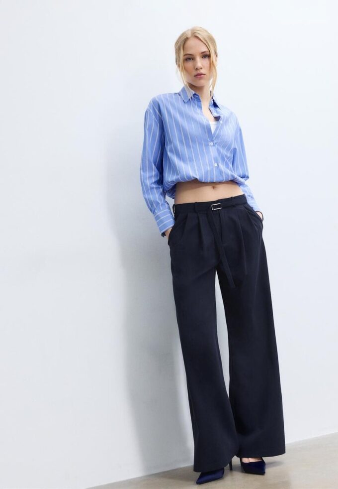 Pantalones Wide Leg con detalle de hebilla Pantalones Wide Leg con detalle de hebilla