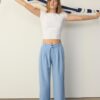 Pantalones Wide Leg con detalle de hebilla Pantalones Wide Leg con detalle de hebilla