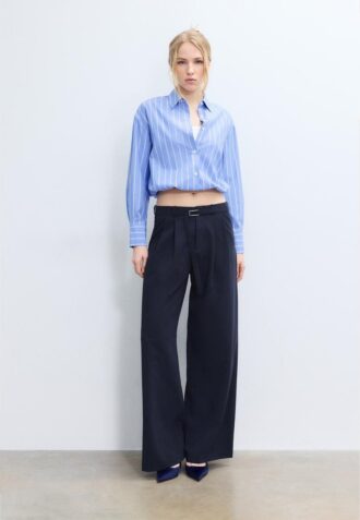 Pantalones Wide Leg con detalle de hebilla
