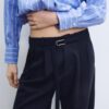 Pantalones Wide Leg con detalle de hebilla Pantalones Wide Leg con detalle de hebilla
