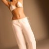Pantalones Wide Leg con efecto lino Pantalones Wide Leg con efecto lino