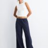 Pantalones Wide Leg con efecto lino Pantalones Wide Leg con efecto lino