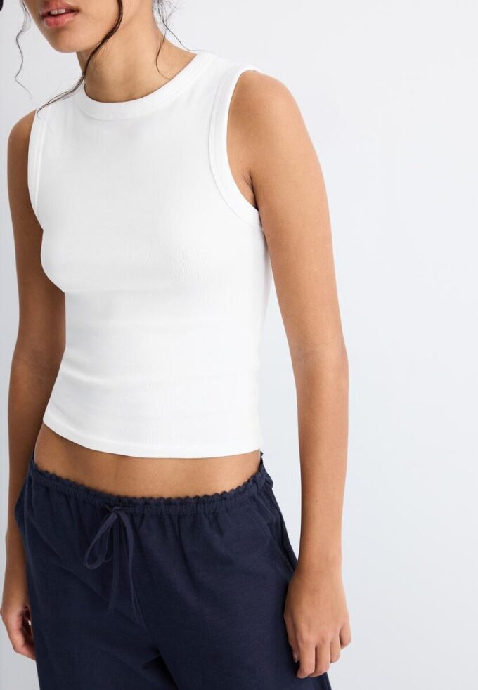Pantalones Wide Leg con efecto lino Pantalones Wide Leg con efecto lino