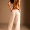 Pantalones Wide Leg con efecto lino Pantalones Wide Leg con efecto lino