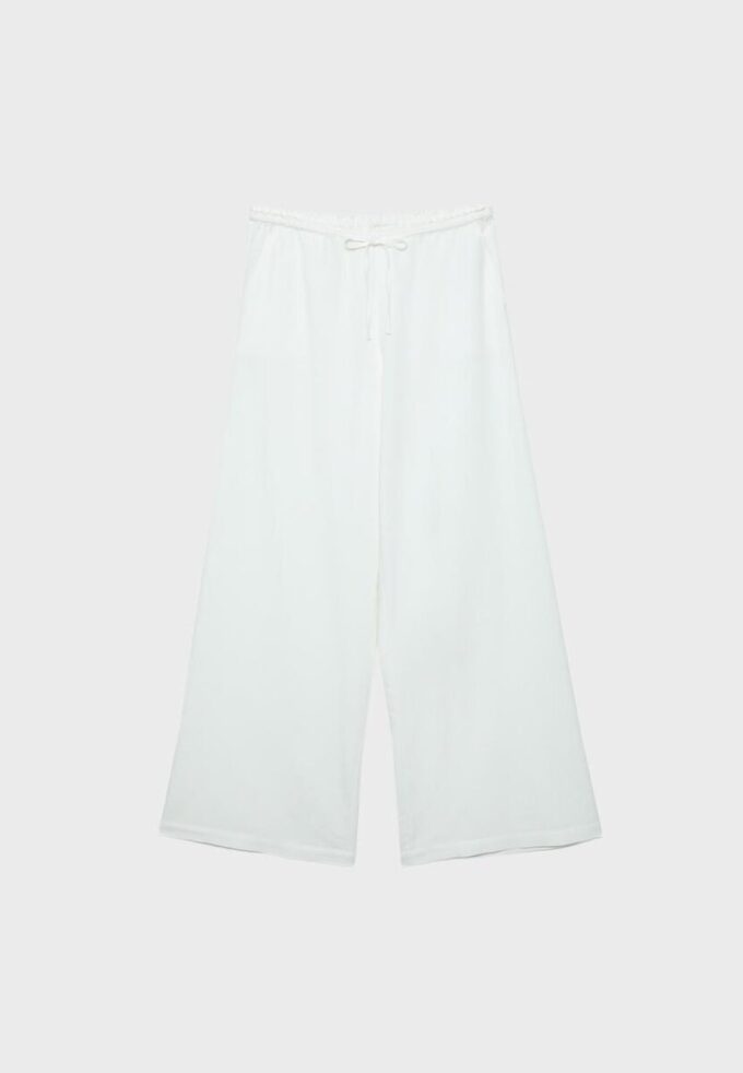 Pantalones Wide Leg con efecto lino Pantalones Wide Leg con efecto lino