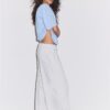 Pantalones Wide Leg de felpa con detalle de ribete Pantalones Wide Leg de felpa con detalle de ribete