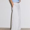 Pantalones Wide Leg de felpa con detalle de ribete Pantalones Wide Leg de felpa con detalle de ribete