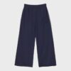 Pantalones Wide Leg de felpa con detalle de ribete Pantalones Wide Leg de felpa con detalle de ribete
