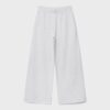 Pantalones Wide Leg de felpa con detalle de ribete Pantalones Wide Leg de felpa con detalle de ribete