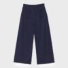 Pantalones Wide Leg de felpa con detalle de ribete Pantalones Wide Leg de felpa con detalle de ribete