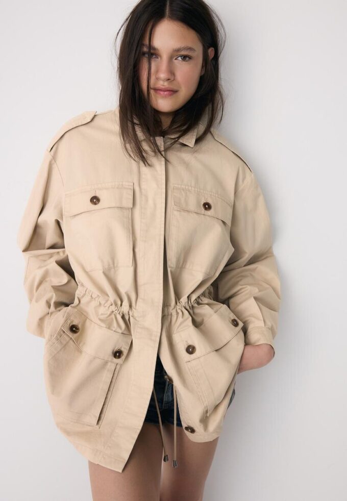 Parka de algodón con bolsillos Parka de algodón con bolsillos
