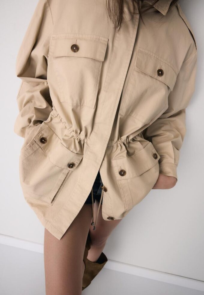 Parka de algodón con bolsillos Parka de algodón con bolsillos