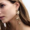 Pendientes colgantes con forma de flor