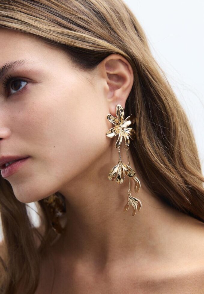 Pendientes colgantes con forma de flor