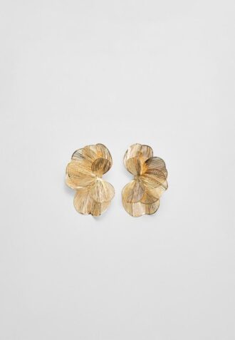 Pendientes de abanico con flores texturizadas