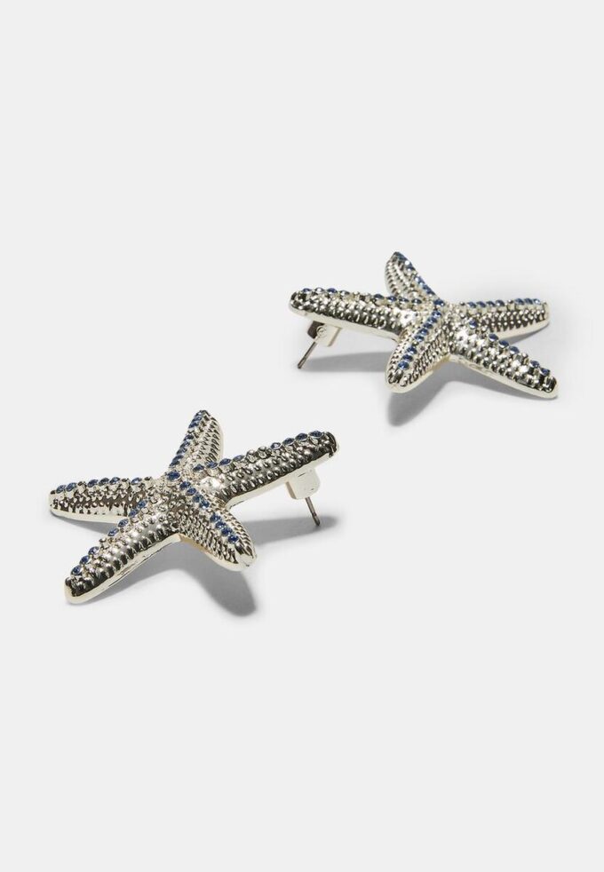 Pendientes de botón con forma de estrella de mar Pendientes de botón con forma de estrella de mar