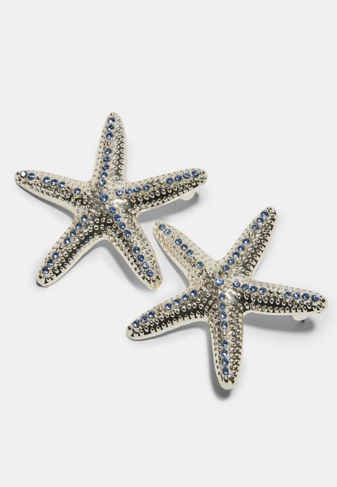 Pendientes de botón con forma de estrella de mar Pendientes de botón con forma de estrella de mar