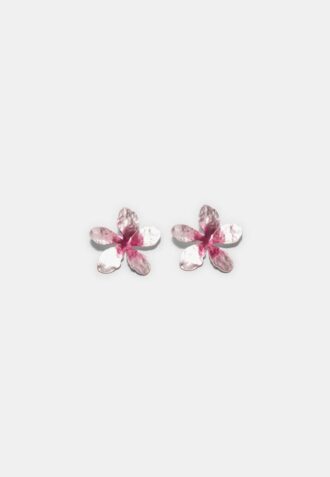 Pendientes de flor en dos tonos