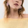 Pendientes de flor en dos tonos
