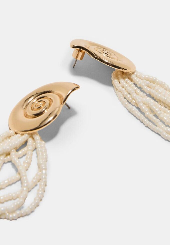 Pendientes en cascada con conchas