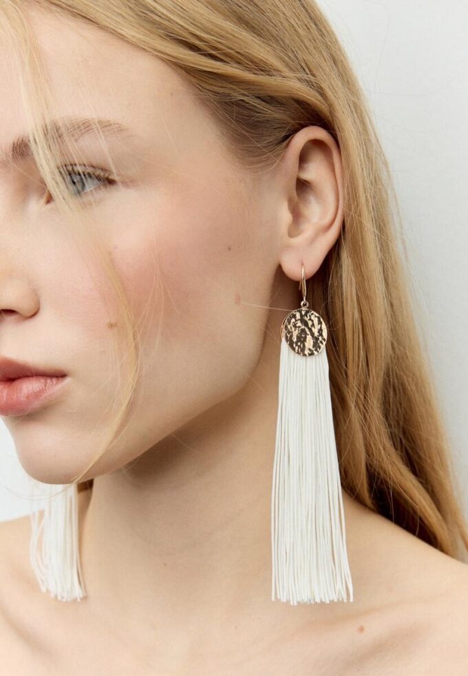 Pendientes largos con flecos