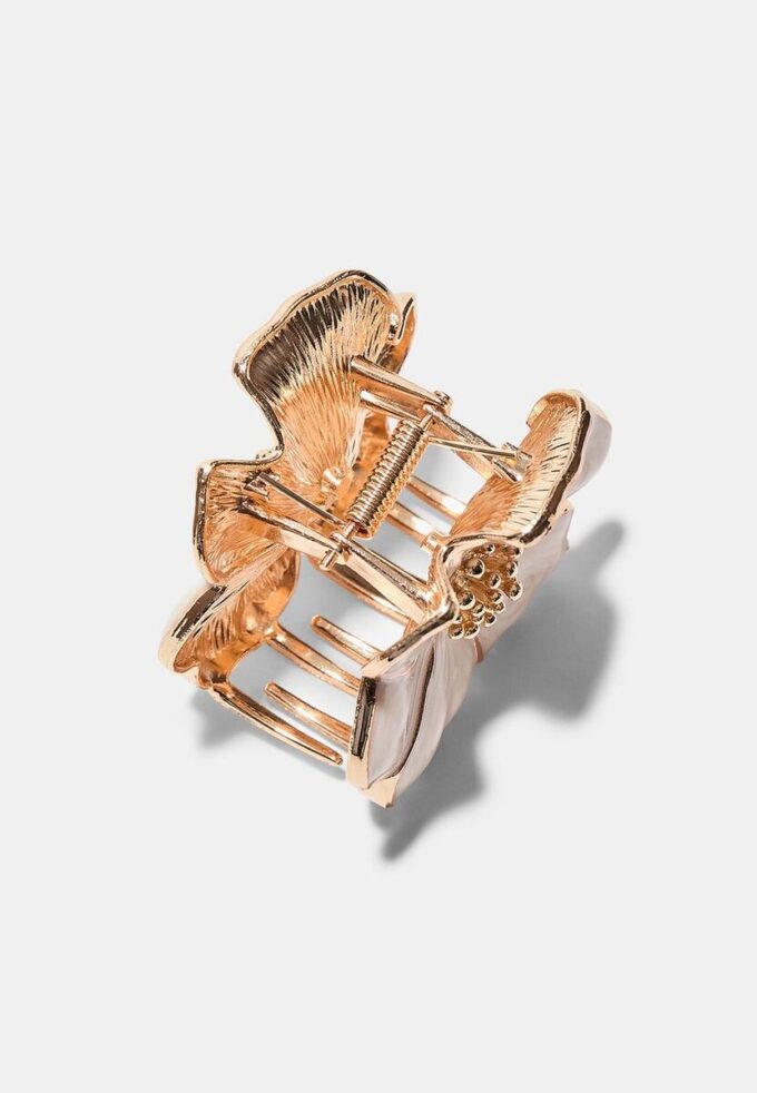 Pinza para el pelo con flor de metal