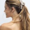 Pinza para el pelo tejida a rayas