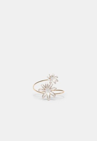 Pulsera esmaltada con doble flor Pulsera esmaltada con doble flor