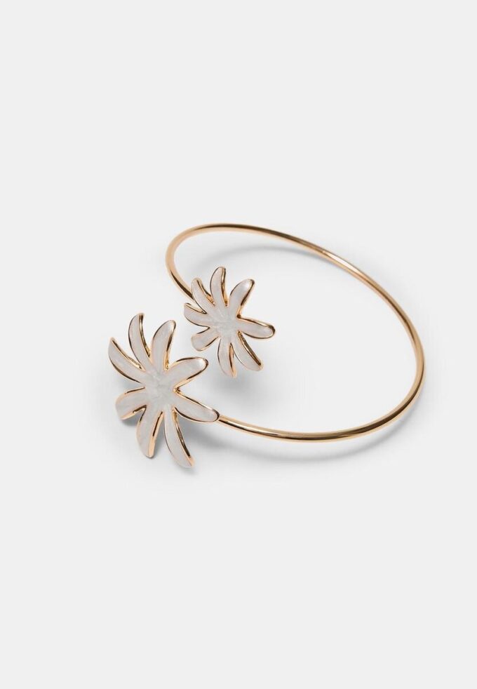 Pulsera esmaltada con doble flor