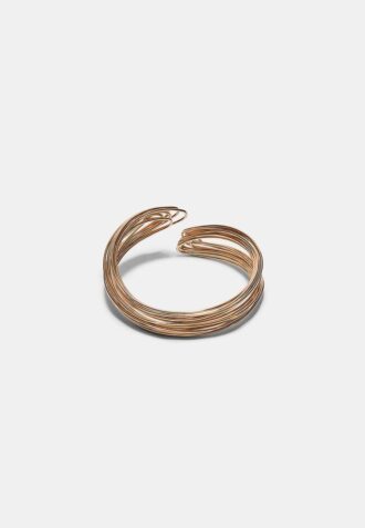 Pulsera rígida con hilos metalizados