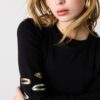 Pulsera rígida con hilos metalizados