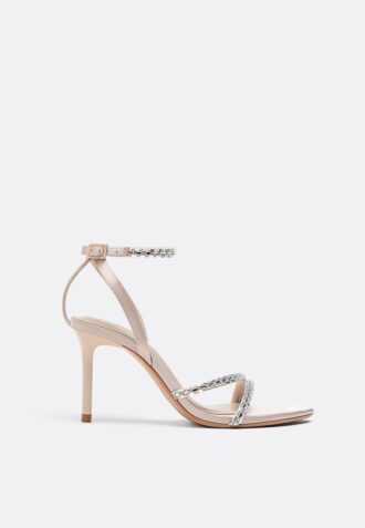 Sandalias de tacón alto con detalle de pedrería