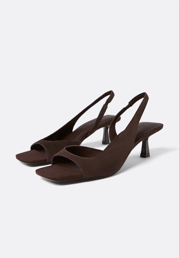 Sandalias de tacón alto de piel