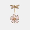 Set de 2 broches de libélula y flor