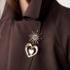 Set de 2 broches de sol y corazón