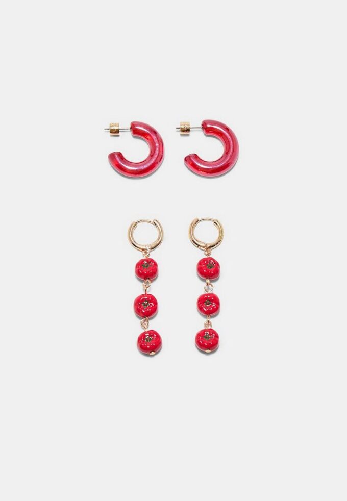 Set de 2 pares de aretes Tomato