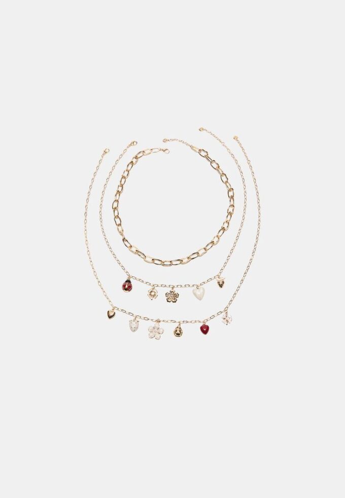 Set de 3 collares con múltiples dijes