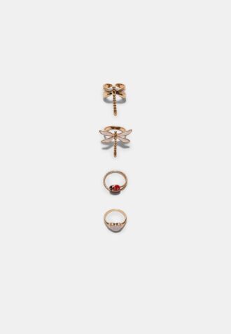 Set de 4 anillos de libélula