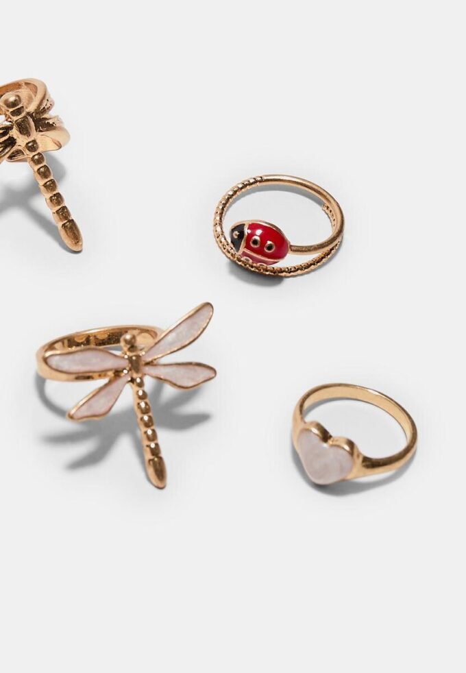 Set de 4 anillos de libélula