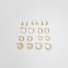 Set de 9 aretes de flores