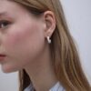 Set de 9 pendientes de corazón y aro
