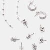 Set de 9 pendientes de corazón y aro