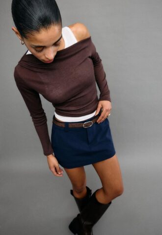 Skort-pantalón con cinturón